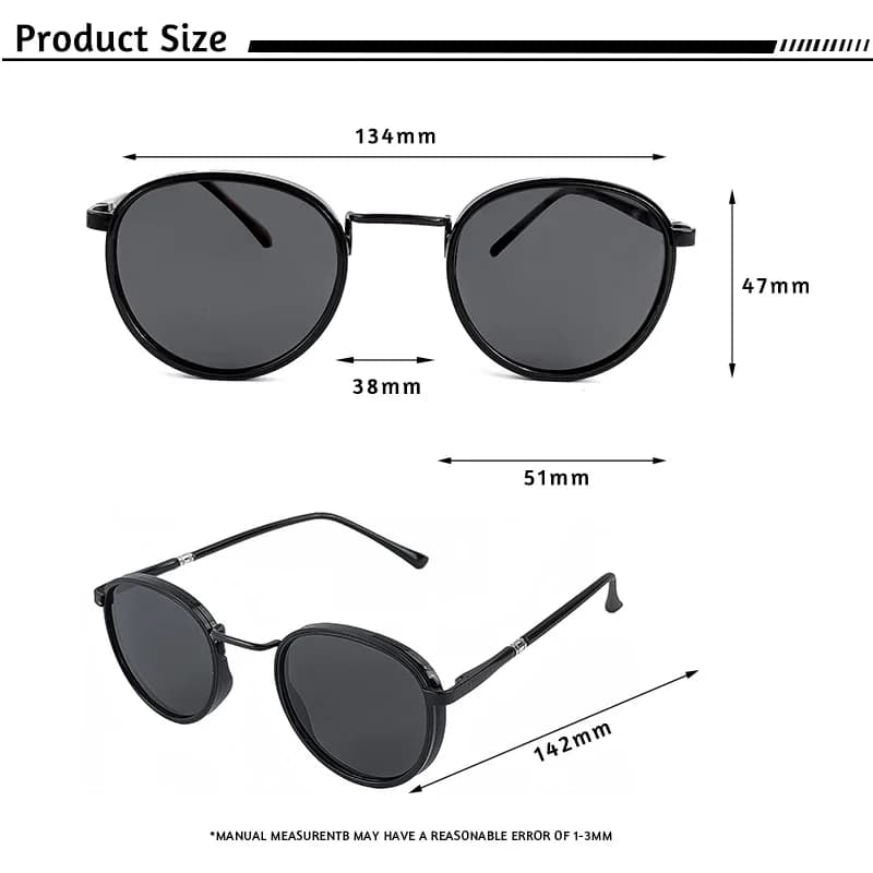 HBK TRetro Punk lunettes de soleil polarisées pour hommes conception ronde à la mode UV400 unisexe l