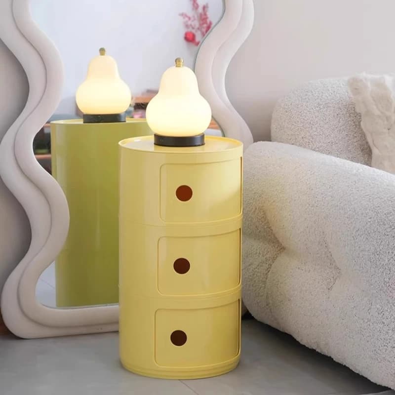 Table de chevet ronde nordique moderne, armoire de chevet en plastique nordique pour chambre à couch