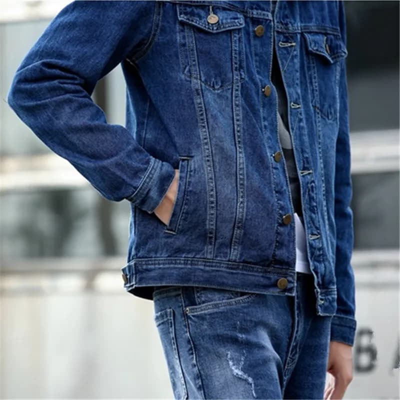 Nouveau printemps automne hommes vestes en jean décontracté Streetwear vêtements d'extérieur couleur