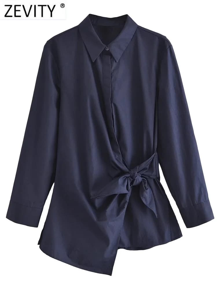 Zevity-Chemisier à Smocks en Popeline pour Femme, Chemise Chic à Manches sulf, Nministériels d Latér