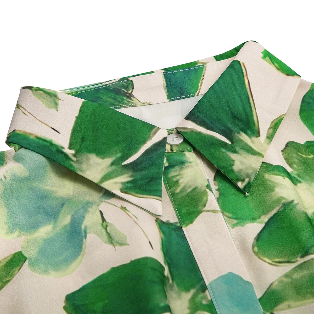 CHCH robe femme 2025 printemps nouveau col à manches longues fleur verte vacances