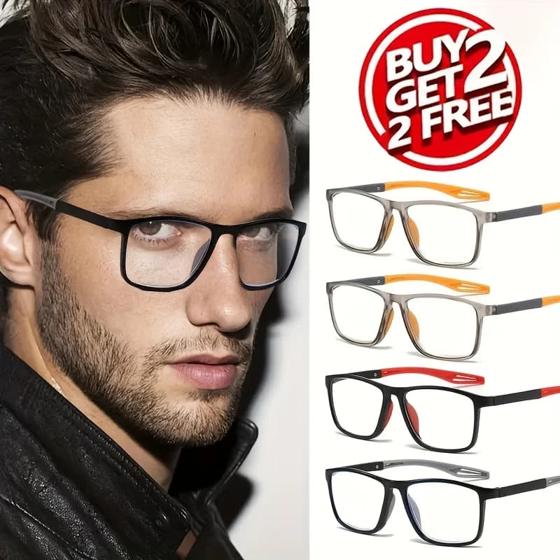 4 Pack ensembles mode TR90 lunettes de lecture pour hommes printemps jambe sport presbytie lunettes 