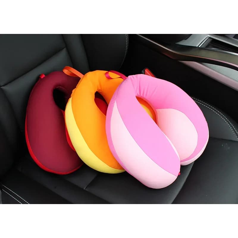 Oreiller de protection du cou de voiture pour enfants, oreiller de sieste en forme de U en peluche, 