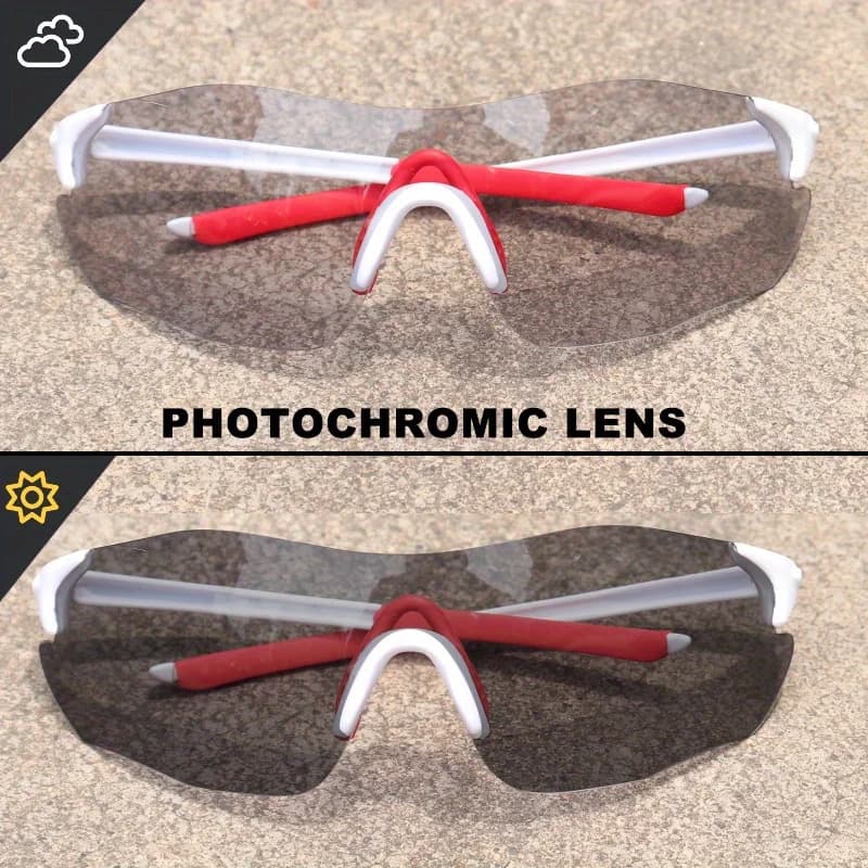 Lunettes de soleil de sport photochromiques ultralégères sans cadre 23g confort pour le cyclisme voy