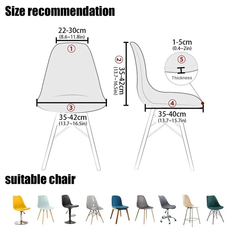 Housse de chaise à coque imperméable en Jacquard, housse de chaise scandinave à dossier court, houss