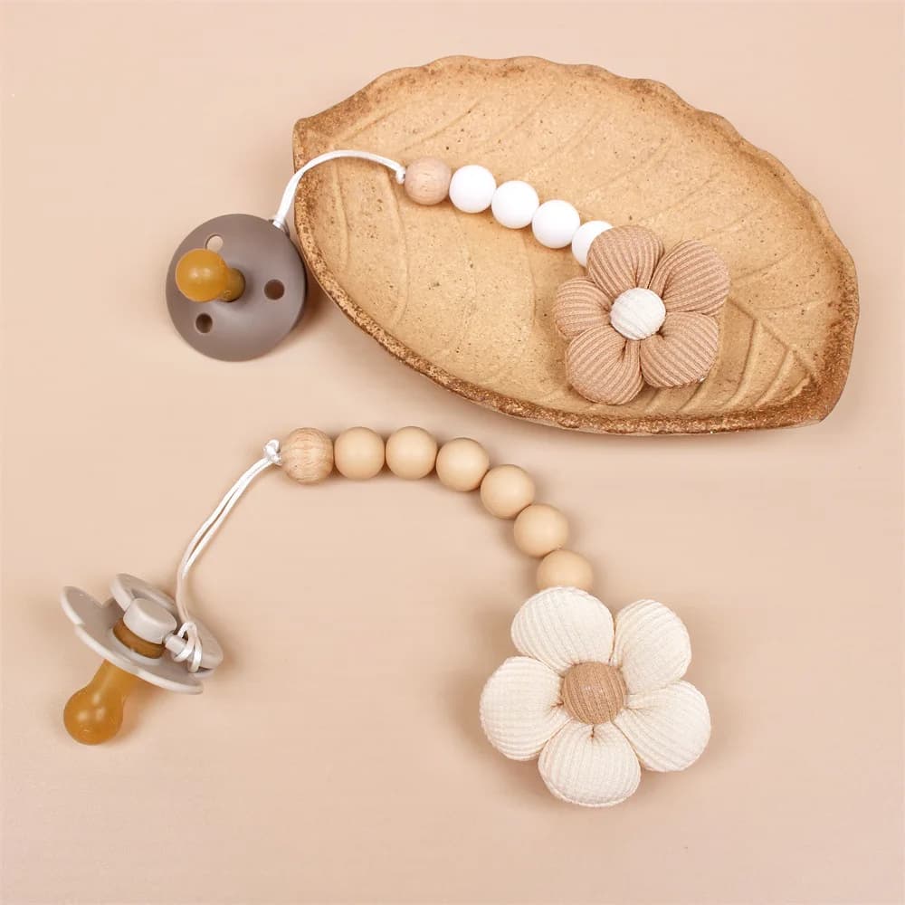 Fleur bébé attache-sucette chaîne nouveau-né factice porte-mamelon Clips sans BPA coton jouets de de