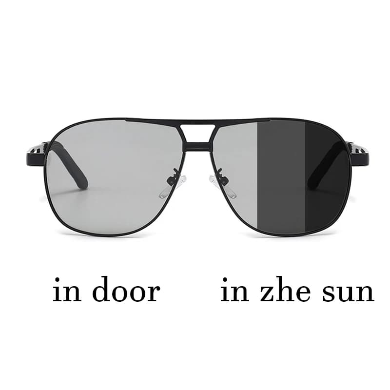 Lunettes de soleil en métal pour hommes et femmes, verres polarisants à couleur changeante, photo dé