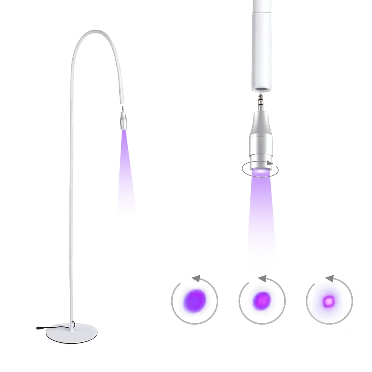 Lampe à polymériser LED UV haute puissance avec interrupteur au pied, lampadaire pour séchage rapide