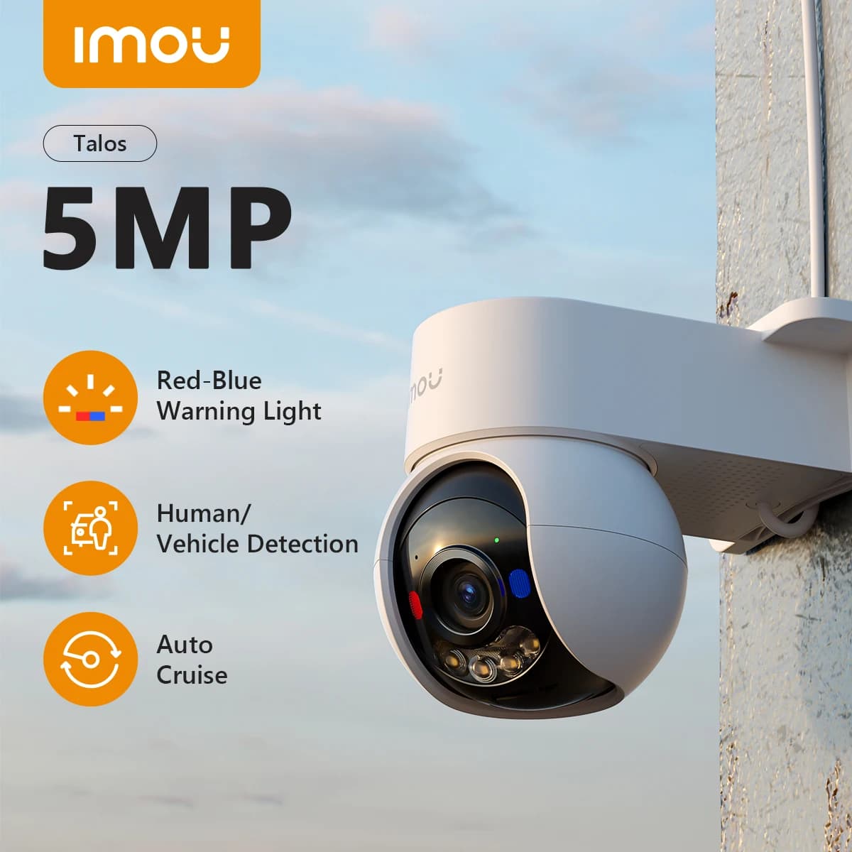 Caméra IP IMOU Talos 5/8MP 5G WiFi6 Mode AOV - Surveillance extérieure Sécurité domestique avec déte
