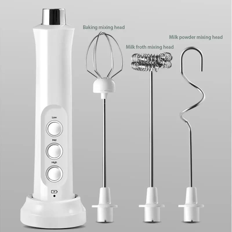 Mousseur à lait électrique Portable 3 en 1, Rechargeable, mousseur portatif, mélangeur de boissons à