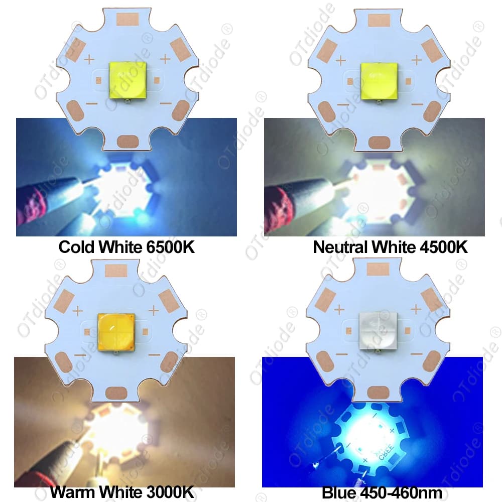 DC3V/6V/12V LED 20W XHP50 XHP50.2 deuxième génération 5050 SMD COB Diode perles blanc neutre froid 6