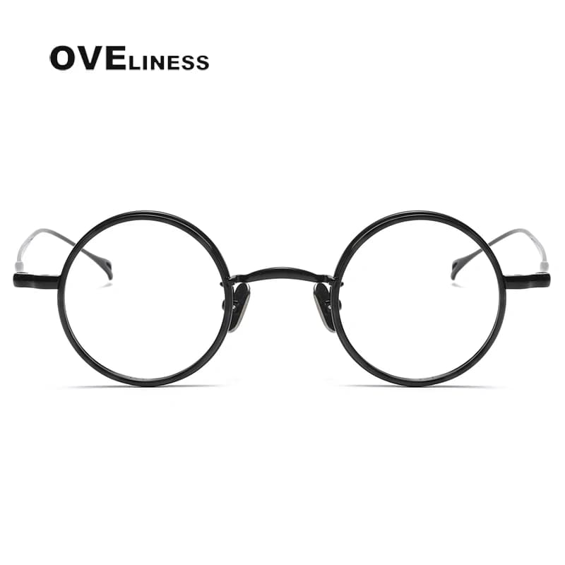 Monture de lunettes en titane pur pour hommes et femmes, Vintage, ronde, pour myopie, Prescription o