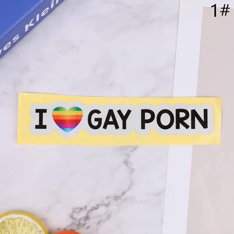 Autocollants de voiture I LOVE GAY PORN, autocollants réfléchissants de personnalité, autocollants a