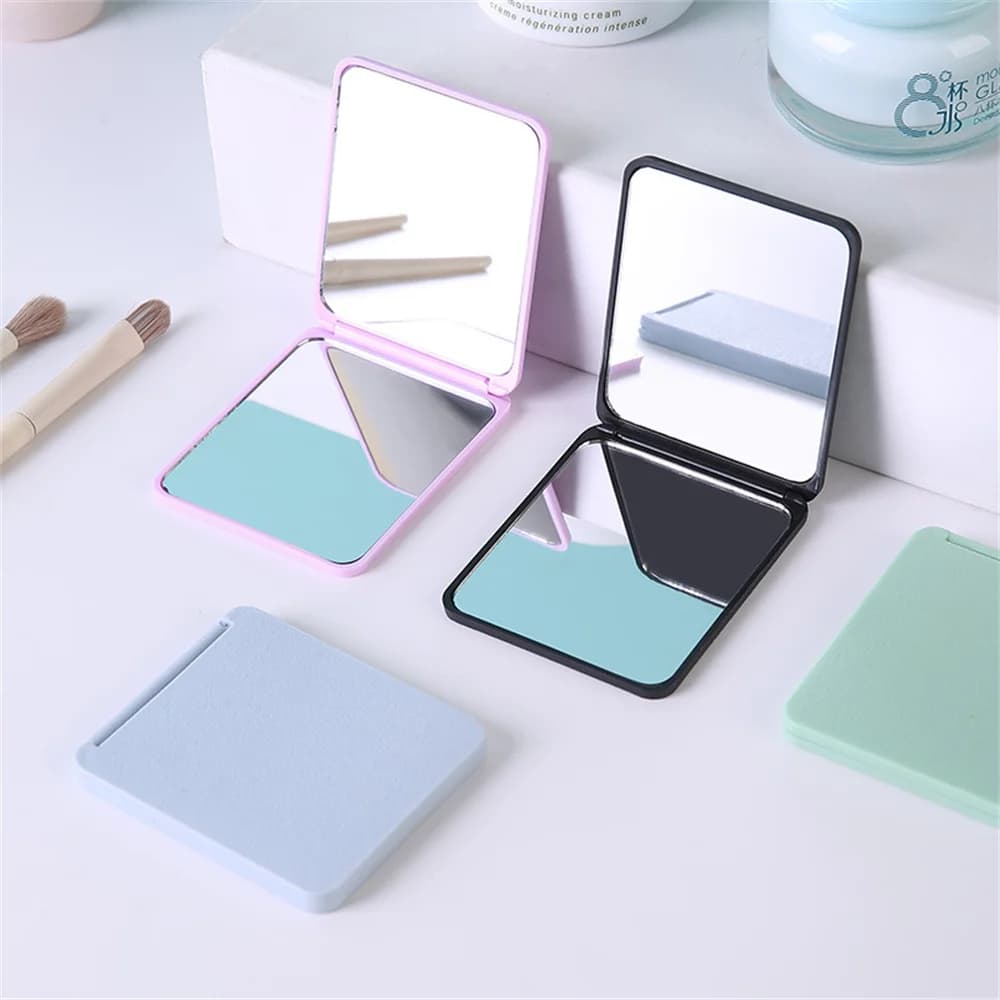 Miroir de maquillage portable pliable, double face, dortoir étudiant, bureau, petit cadeau, vente en