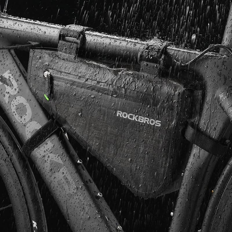 ROCKBROS-sac triangulaire de vélo portable, grande capacité, étanche à la pluie, sacoche de cyclisme