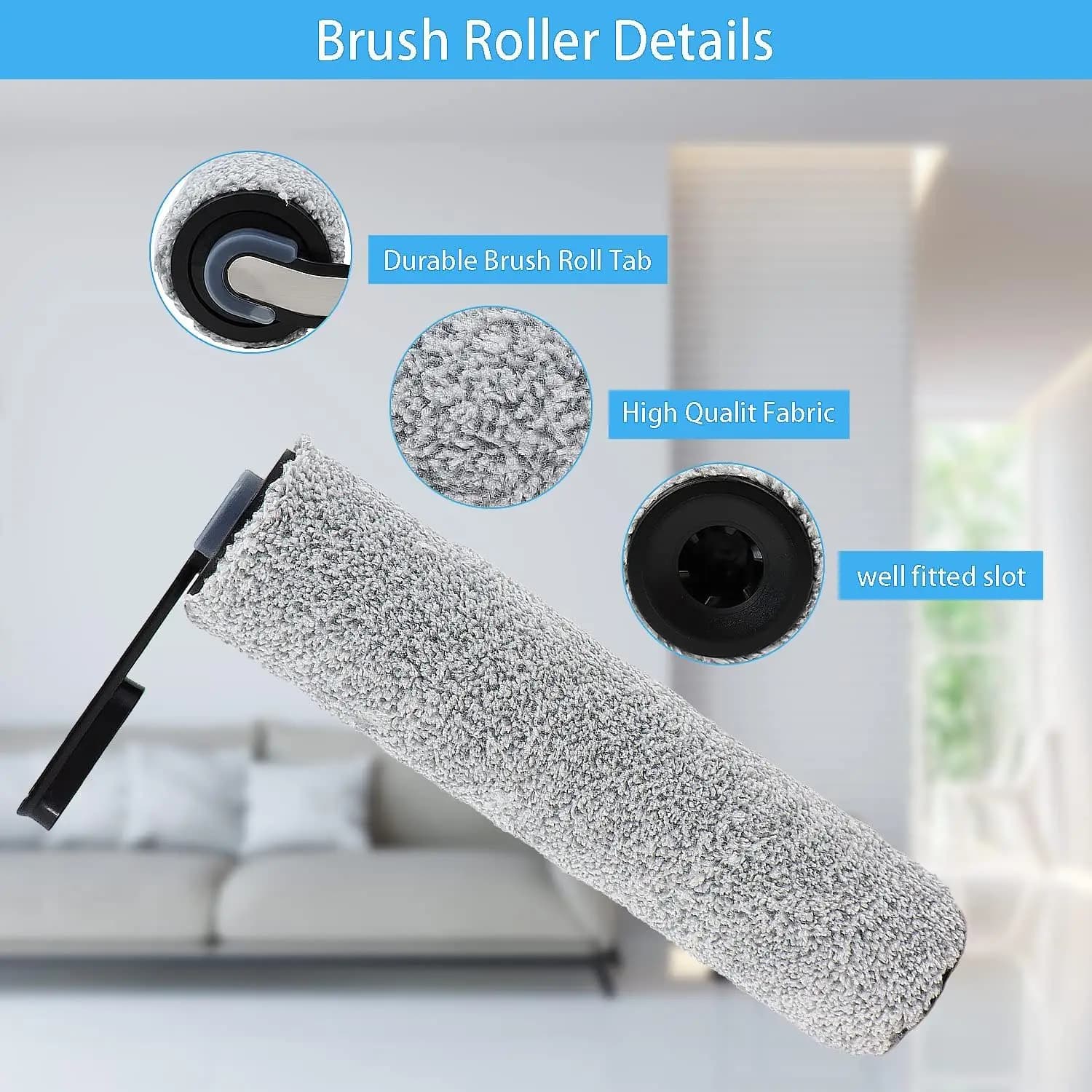 Rouleaux de brosse de remplacement compatibles avec l'aspirateur sec et humide sans fil intelligent 
