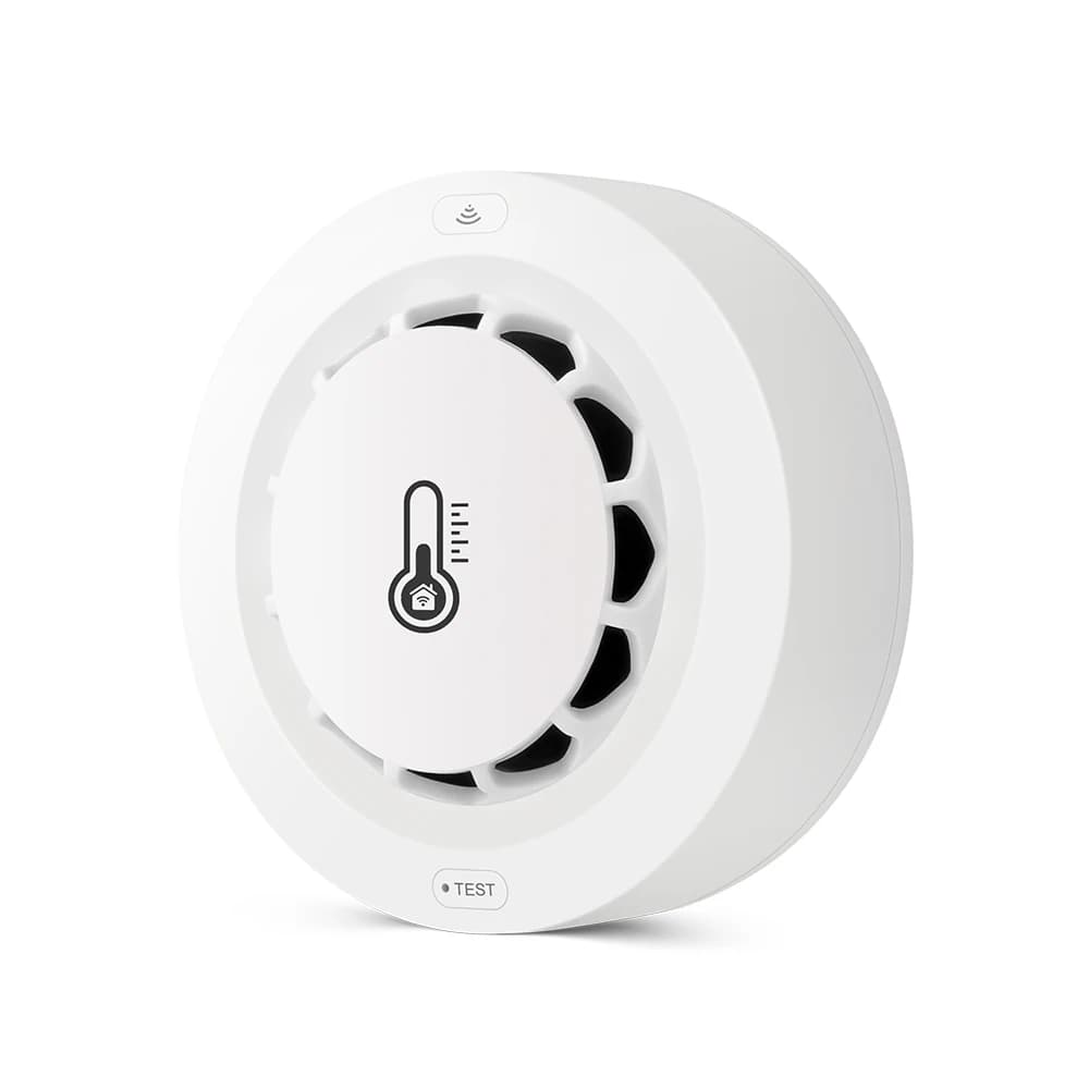 Tuya-Détecteur de fumée Wi-Fi, capteur de température et d'humidité, alarme de protection incendie, 