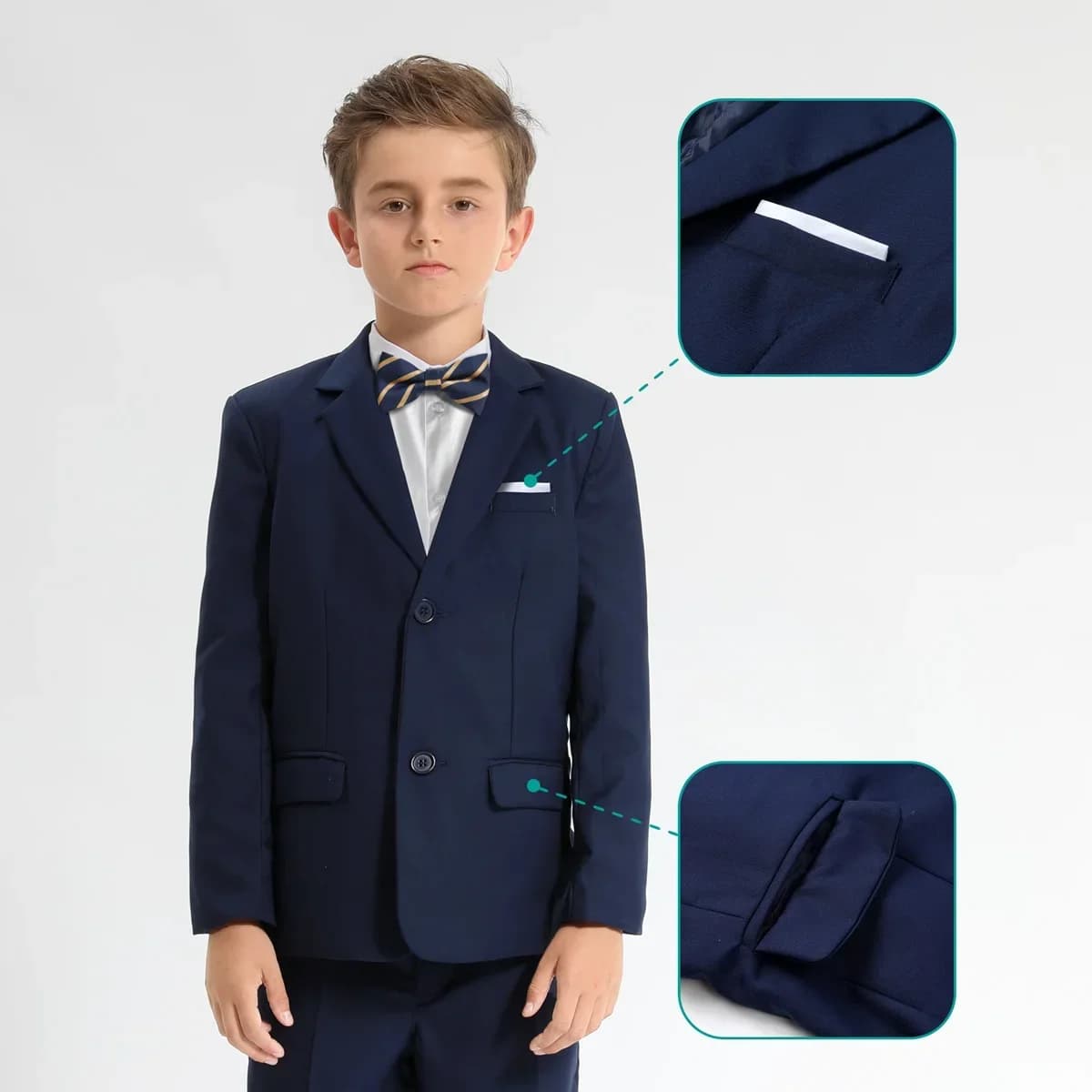 Vêtements pour garçons imbibés pour enfants, tenue de Pâques, blazer de fête d'église, cérémonie de 