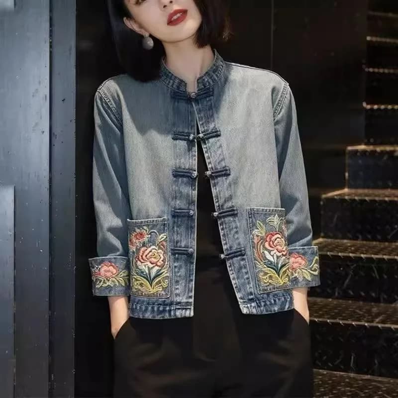 Veste Courte en Jean Polyvalente à Revers pour Femme – Nouvelle Collection Printemps-Automne 2026 – 