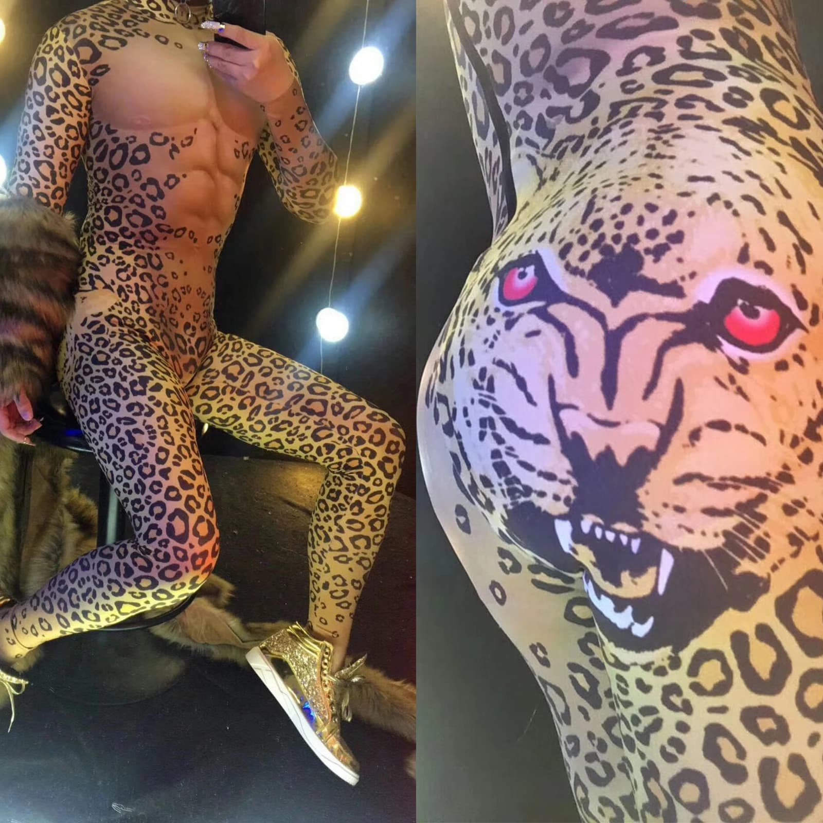 Combinaison sexy à imprimé serpent pour femmes, tenue de pole légiti, une pièce, pour défilés, araig
