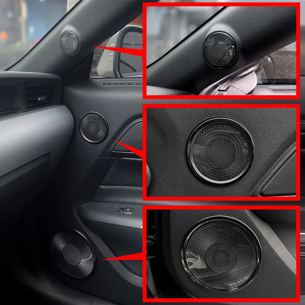 Pour Ford MUSTANG 2015-2020 6 pièces en acier inoxydable noir titane couleur voiture intérieur Surro