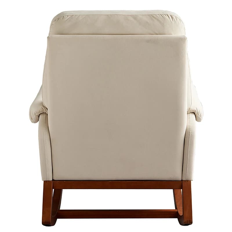 Chaise à Bascule Moderne et Confortable en Velours, Beige, pour Salon et Salle de Lecture