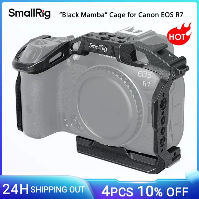 SmallRig – Cage de caméra pour Canon EOS R7 R10, avec support de plaque à dégagement rapide arca-swi
