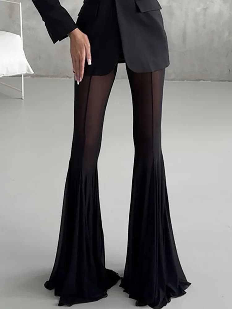 Ensemble veste et pantalon en dentelle pour femmes, sexy, col en V profond, amissié, imbibé, bureau,