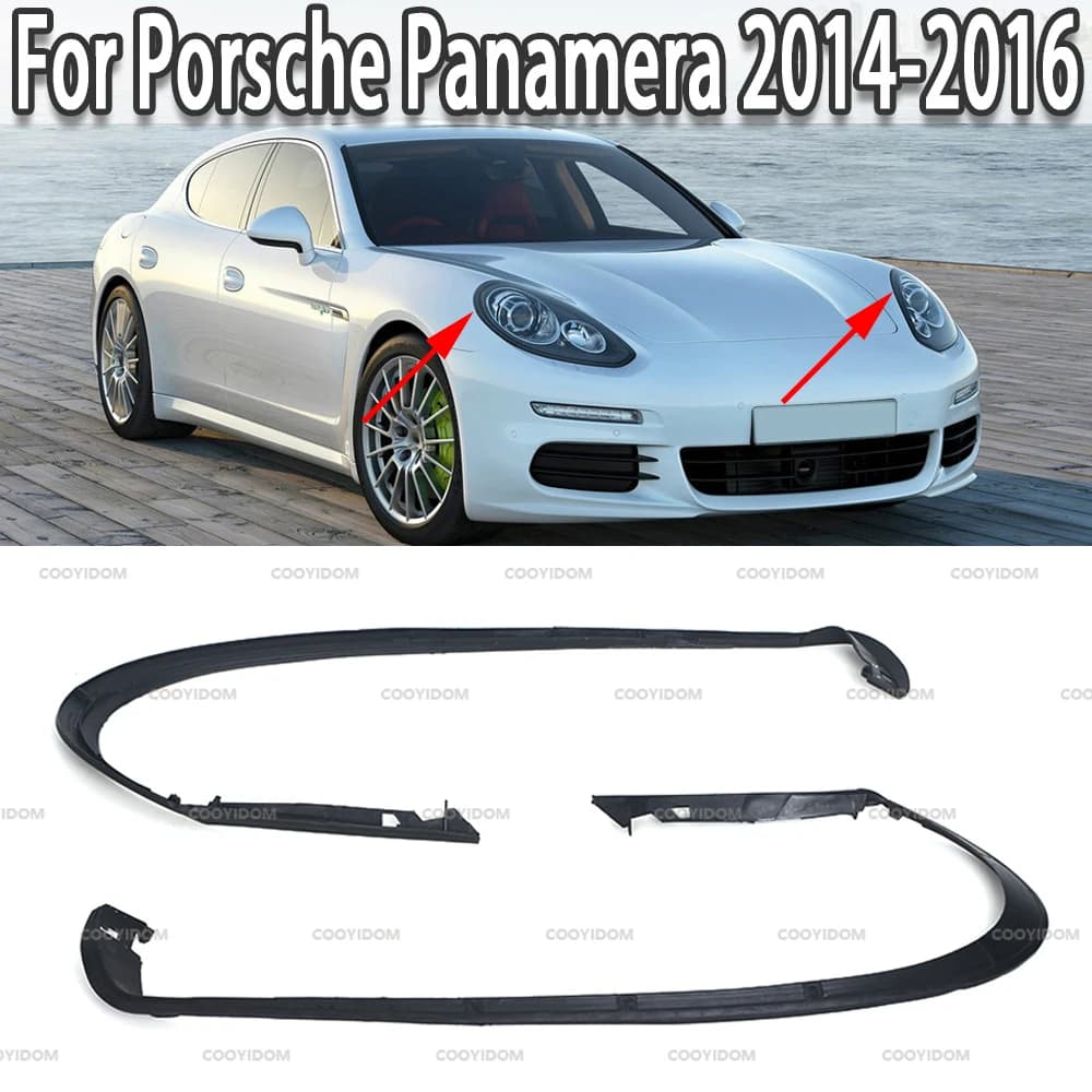 Bande d'étanchéité en caoutchouc pour phares de voiture, bande décorative pour Porsche Panamera 2014
