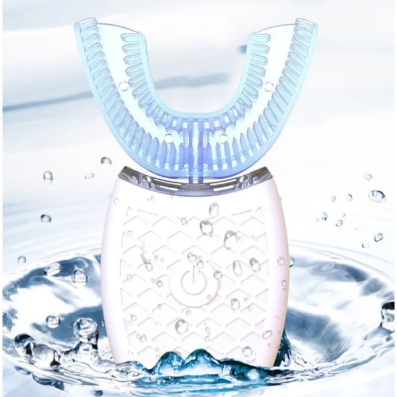 Brosse à dents électrique en forme de U pour adulte, brosse à dents à ultrasons, silicone résistant 