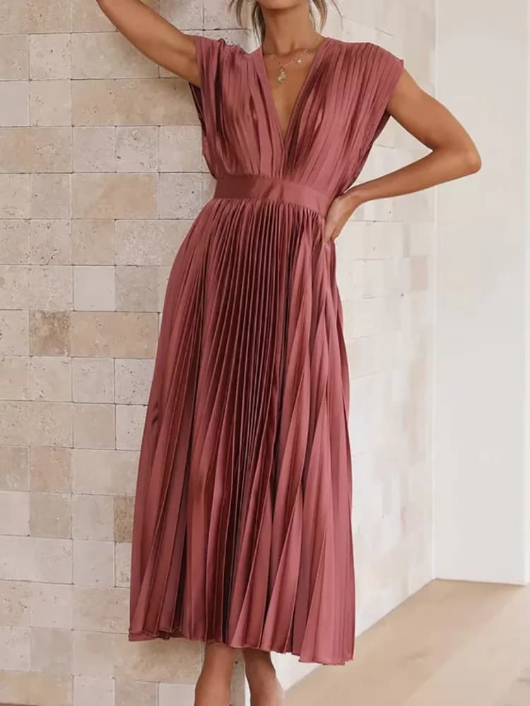 Robe de soirée sans bretelles et dos nu pour femme, vêtement de détente simple, couleur unie, manche