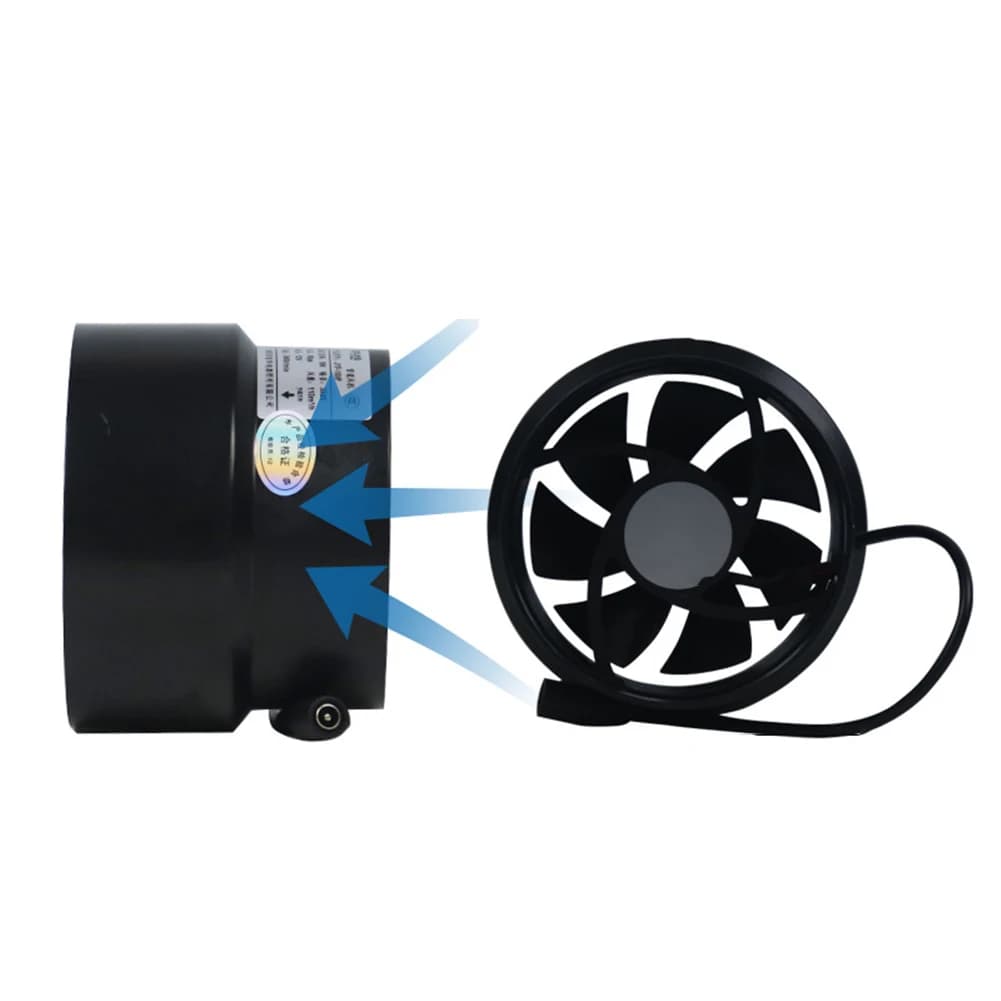 Ventilateur d'extraction de Ventilation de conduit 12V, 110mm 100mm, pour usage intérieur et extérie