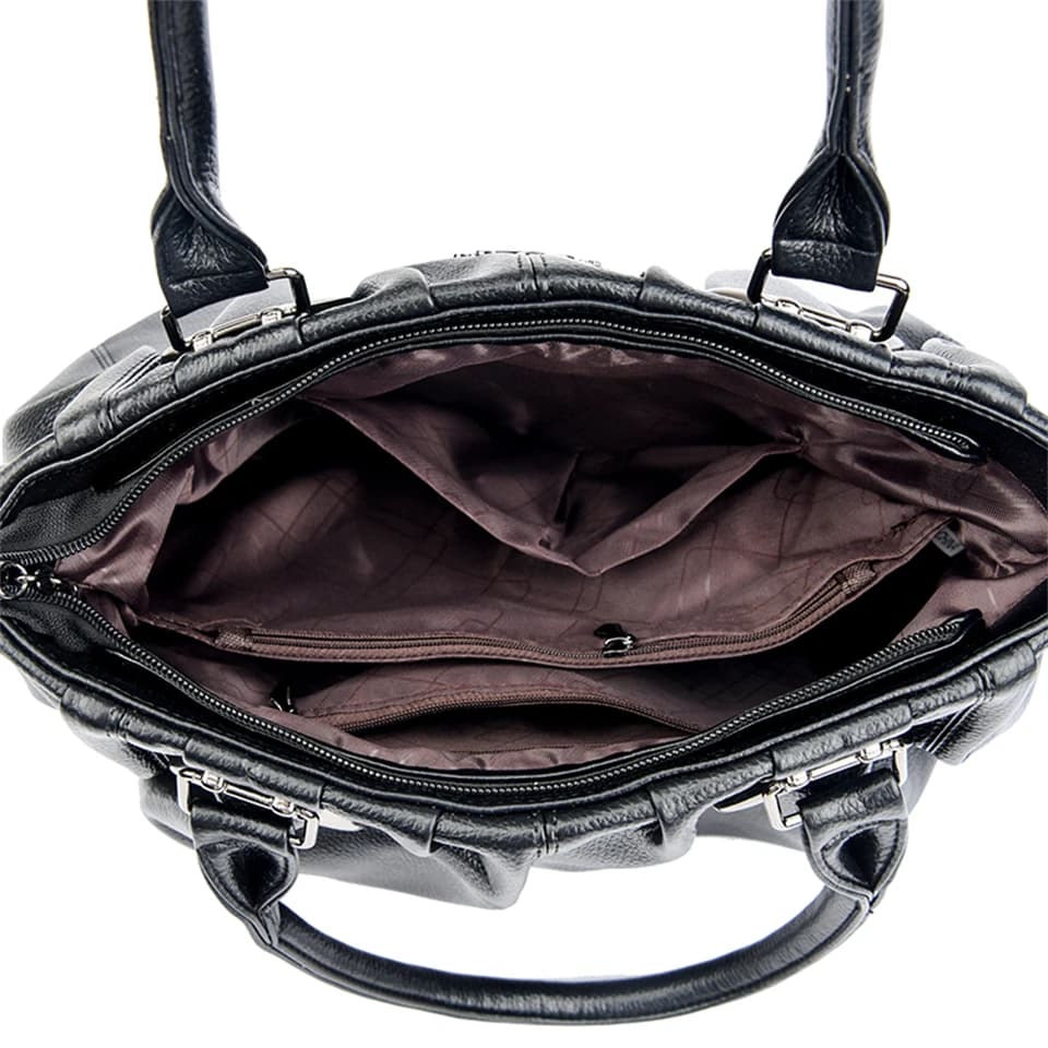 Sacs à main en cuir souple véritable pour femmes, sacs fourre-tout décontractés, sacs à main de créa