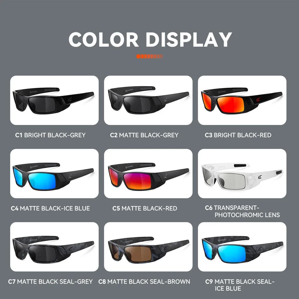 Lunettes de soleil de pêche pour homme KAENON, teintes noires, avec boîte d'origine, nouveautés 2026