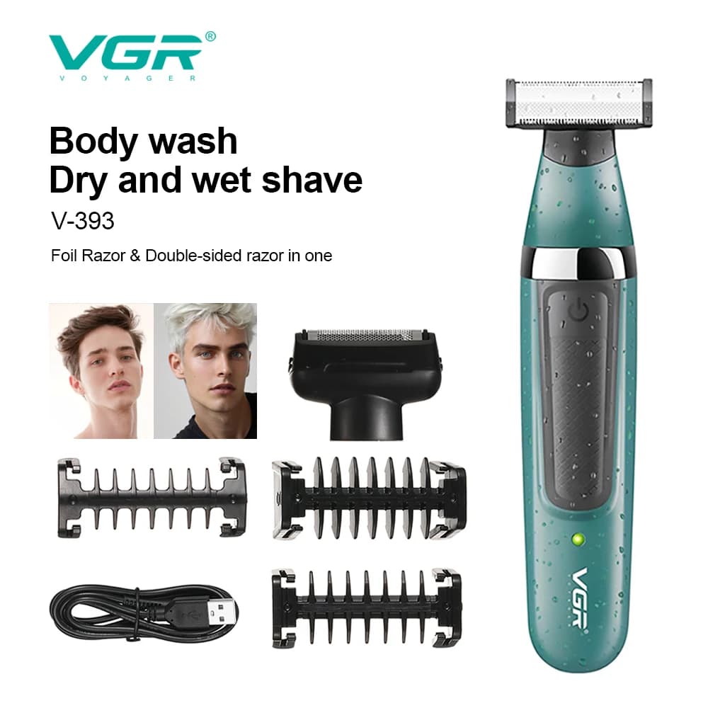 VGR Étanche Rasoir Électrique pour Hommes Corps Tondeuse Bikini Tondeuse Rasoir pour Zones Intimes É