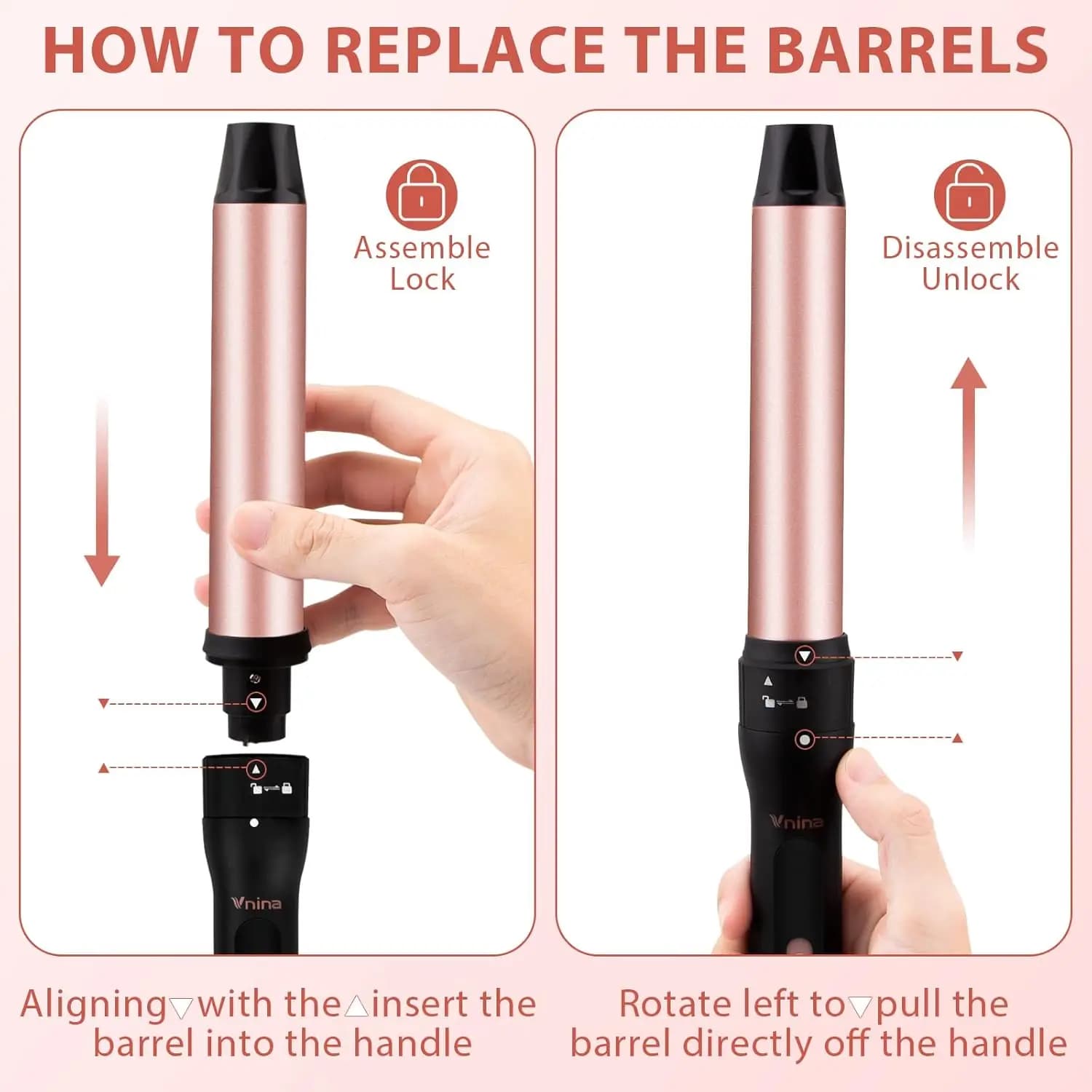 Brosse thermique de 1,5 pouces pour un look éclat, lissage des cheveux rond chauffant avec 2 réglage
