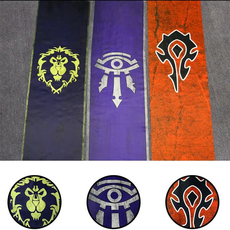 36x168 cm WOW guerre mondiale pour Horde Alliance bannière longue drapeau tenture murale KTV école B