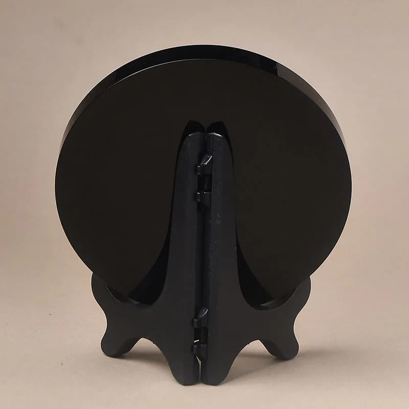 Disque Circulaire en Obsidienne Noire Naturelle de 15cm, Plaque Ronde Fengshui, Miroir, Pierre de Cl