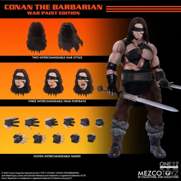 [Arrivé] Figurine d'action Mezco Ant One:12 Conan le barbare version camouflage War Paint