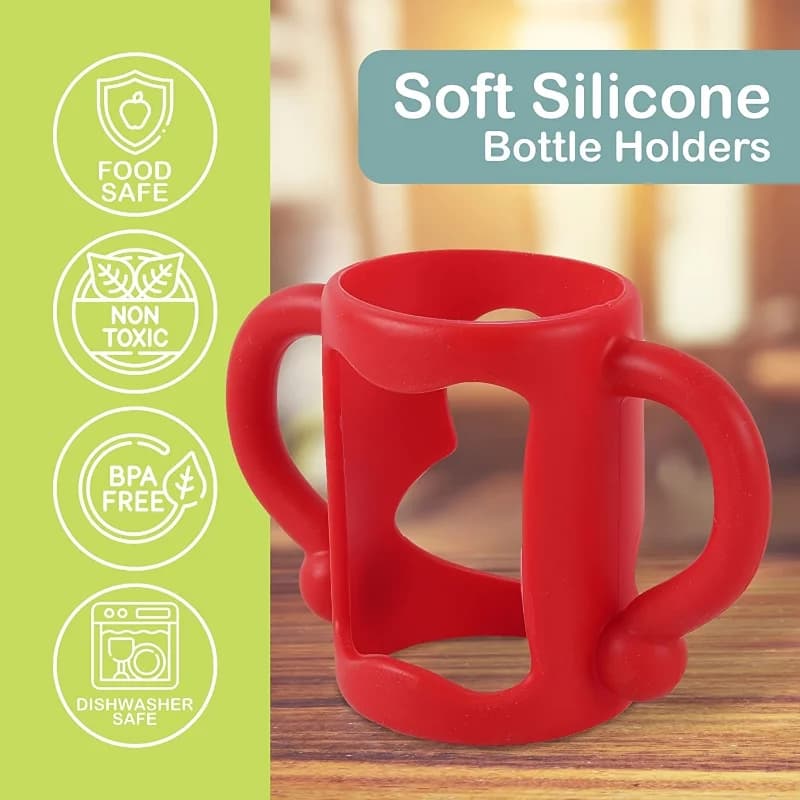 Poignée de bouteille en Silicone pour biberons étroits, poignée facile à saisir, peut accueillir la 