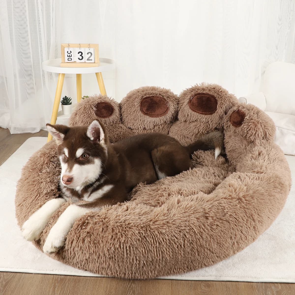 Lit moelleux pour chien, niche d'hiver en peluche, accessoires, produits pour animaux de compagnie, 