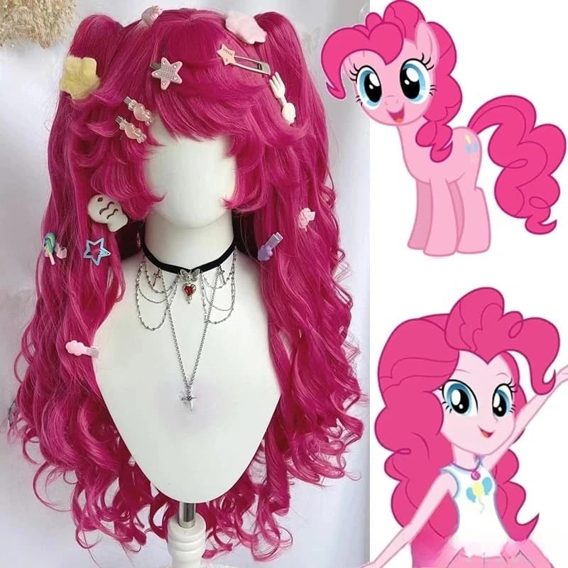Anime Pinkie Pie Cos PP Pinkamena Diane Pie Cosplay Personnification mon Cos mignon belle perruque r