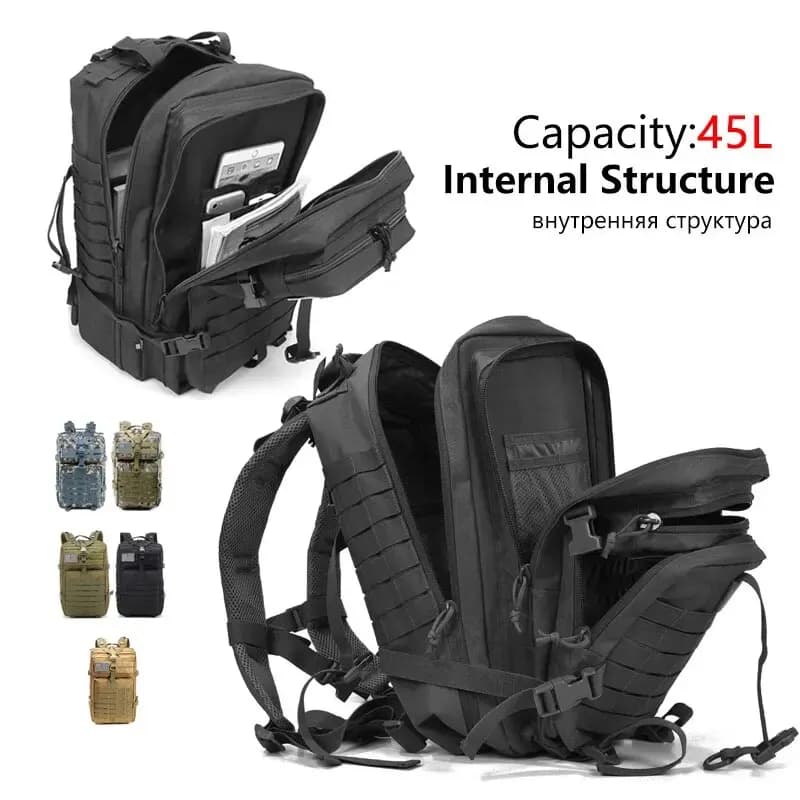50L grande capacité hommes sac à dos tactique 3P Softback extérieur étanche Bug sac à dos randonnée 