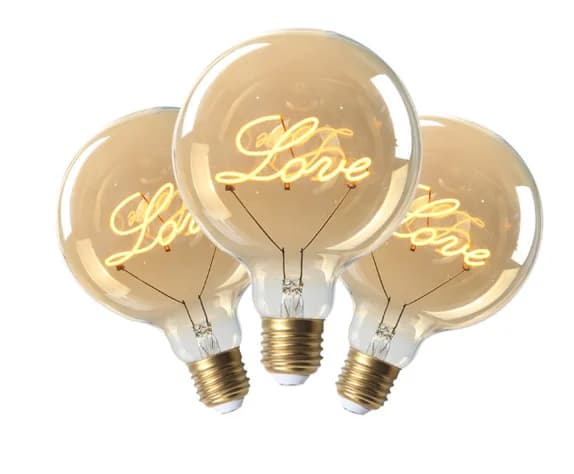 Ampoule LED Rétro Edison 220V 4W 8W Dimmable G125 Love Lamp Light, Vintage In347, Décoration Intérie