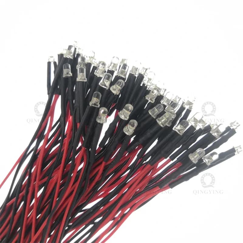 Diodes LED transparentes à l'eau, 50 pièces, 3V 5V 12V 24V DC 3mm 5mm, rouge/vert/bleu/jaune/UV/Oran