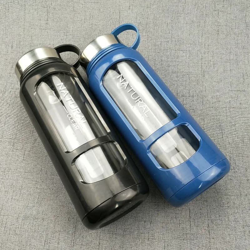 Bouteille d'eau en verre de grande capacité de 1 litre, Anti-brûlure adaptée à la salle de sport d'é