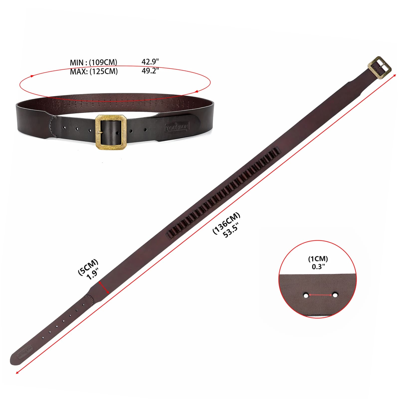 Accessoires de chasse Tourbon, ceinture pour cartouches adaptée aux munitions .44/45mag, 25 cartouch