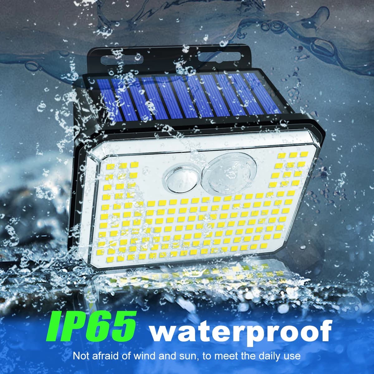 Applique Murale Solaire Imperméable Conforme à la Norme IP65 avec Capteur de Mouvement, Éclairage d'