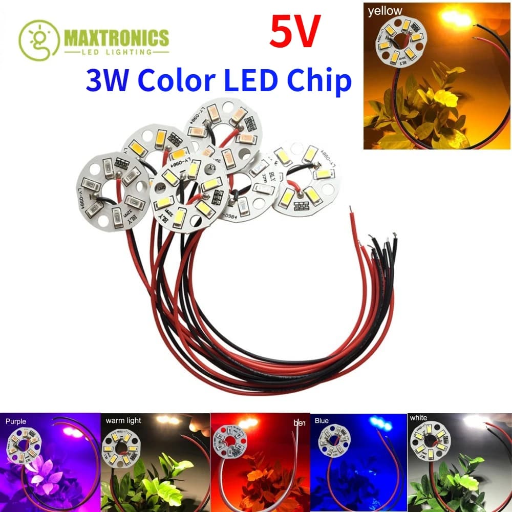 5/10 pièces 3W couleur puce LED perle lumières conseil ampoule ronde Transformation Source de lumièr
