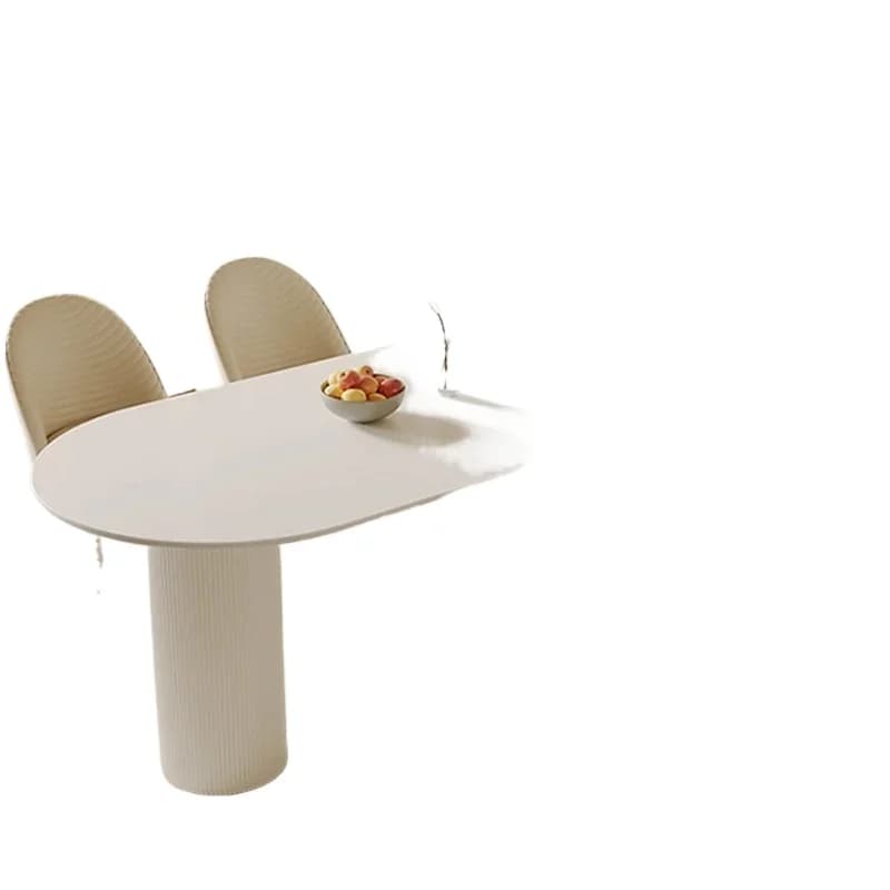 Table à manger moderne De luxe blanc nordique Vintage demi-cercle Table à manger étanche italie Conj